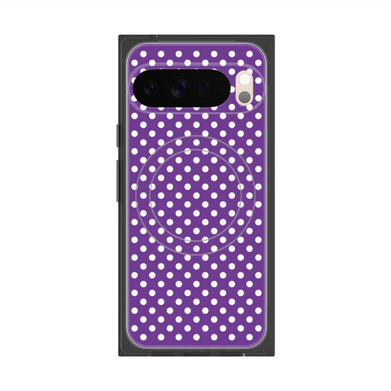 プレミアムスクエアケース with Pixelsnap［ Small Dot - Purple ］