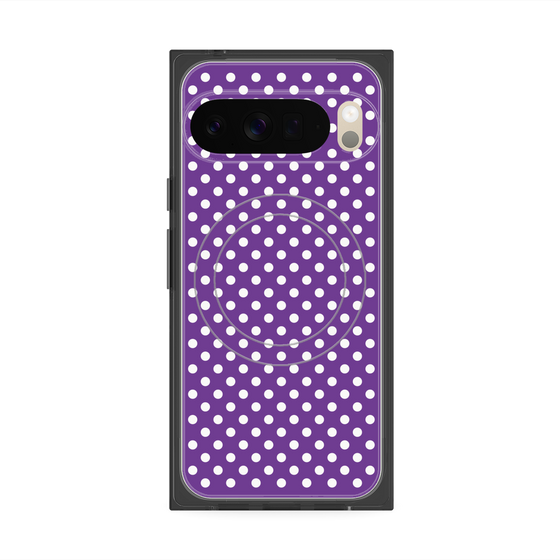 プレミアムスクエアケース with Pixelsnap［ Small Dot - Purple ］