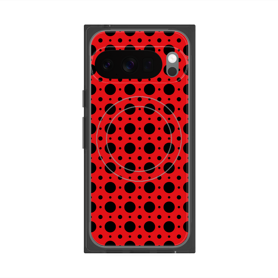 プレミアムスクエアケース with Pixelsnap［ Shower Dot - Red ］