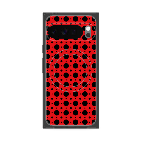 プレミアムスクエアケース with Pixelsnap［ Shower Dot - Red ］