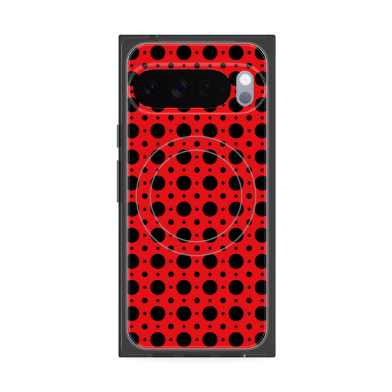 プレミアムスクエアケース with Pixelsnap［ Shower Dot - Red ］