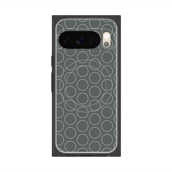プレミアムスクエアケース with Pixelsnap［ Dot Circle - Gray ］