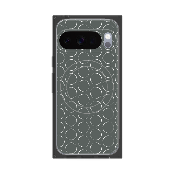 プレミアムスクエアケース with Pixelsnap［ Dot Circle - Gray ］