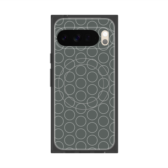 プレミアムスクエアケース with Pixelsnap［ Dot Circle - Gray ］