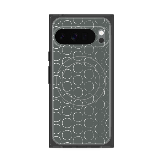 プレミアムスクエアケース with Pixelsnap［ Dot Circle - Gray ］