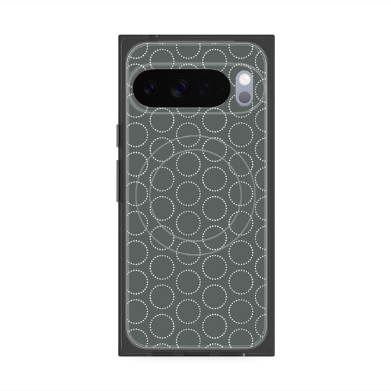 プレミアムスクエアケース with Pixelsnap［ Dot Circle - Gray ］