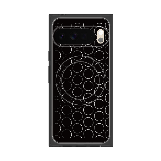 プレミアムスクエアケース with Pixelsnap［ Dot Circle - Black ］