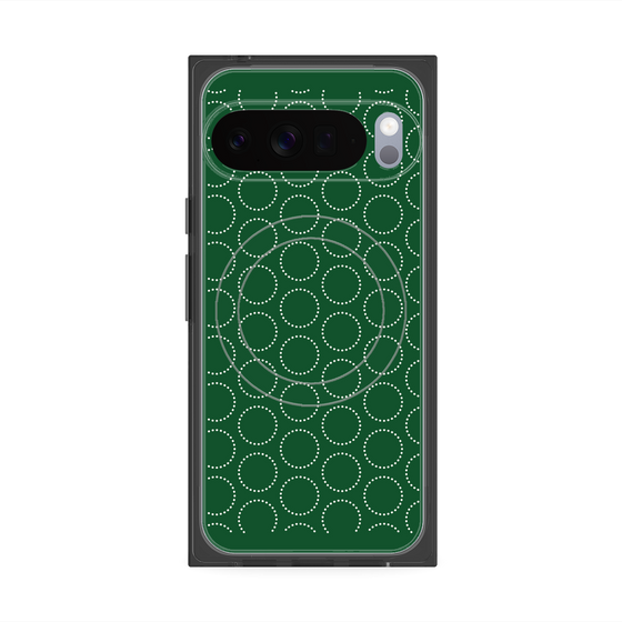プレミアムスクエアケース with Pixelsnap［ Dot Circle - Green ］