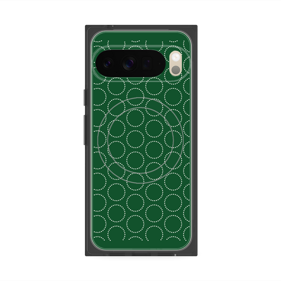 プレミアムスクエアケース with Pixelsnap［ Dot Circle - Green ］