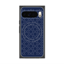 プレミアムスクエアケース with Pixelsnap［ Dot Circle - Navy ］