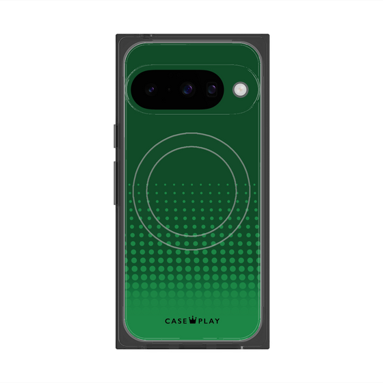 プレミアムスクエアケース with Pixelsnap［ Dot Gradation - Green ］