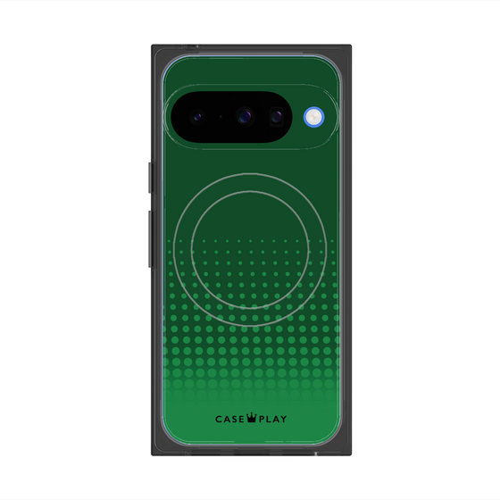 プレミアムスクエアケース with Pixelsnap［ Dot Gradation - Green ］
