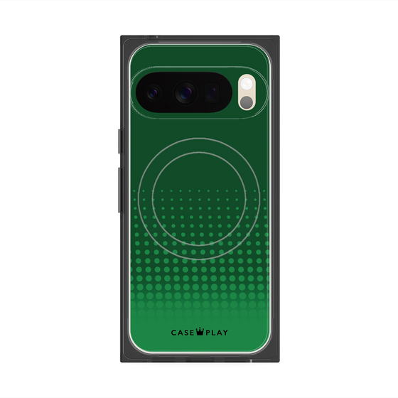 プレミアムスクエアケース with Pixelsnap［ Dot Gradation - Green ］