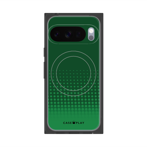 プレミアムスクエアケース with Pixelsnap［ Dot Gradation - Green ］