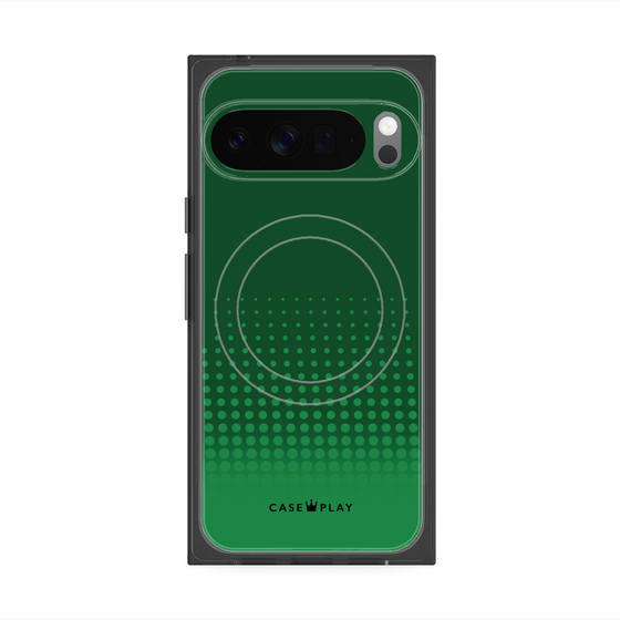 プレミアムスクエアケース with Pixelsnap［ Dot Gradation - Green ］