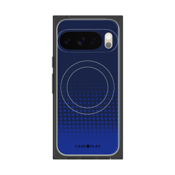 プレミアムスクエアケース with Pixelsnap［ Dot Gradation - Blue ］
