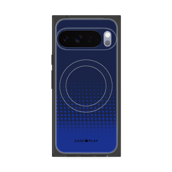 プレミアムスクエアケース with Pixelsnap［ Dot Gradation - Blue ］