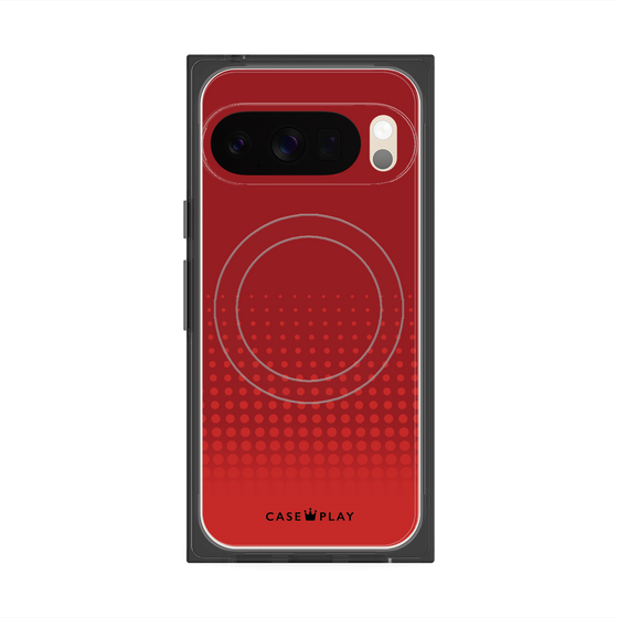 プレミアムスクエアケース with Pixelsnap［ Dot Gradation - Red ］