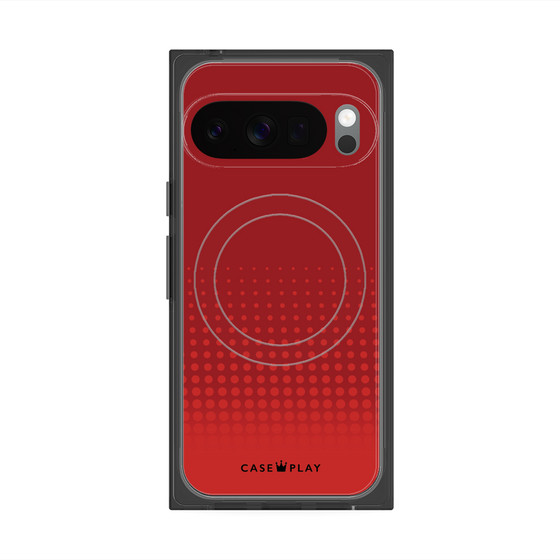 プレミアムスクエアケース with Pixelsnap［ Dot Gradation - Red ］