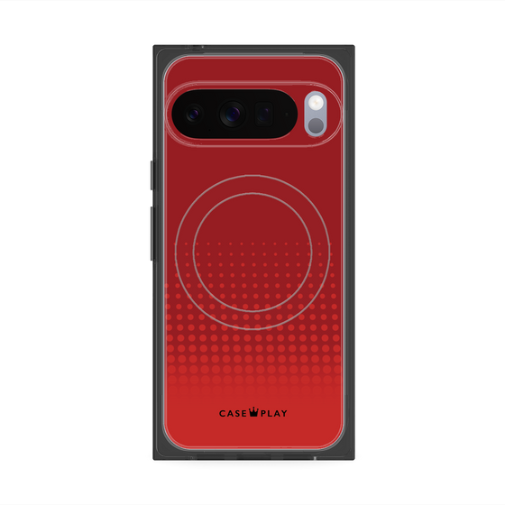 プレミアムスクエアケース with Pixelsnap［ Dot Gradation - Red ］