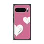 プレミアムスクエアケース with Pixelsnap［ Two Hearts - Pink ］