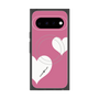 プレミアムスクエアケース with Pixelsnap［ Two Hearts - Pink ］
