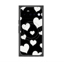 プレミアムスクエアケース with Pixelsnap［ Dot Hearts - Black ］