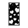 プレミアムスクエアケース with Pixelsnap［ Dot Hearts - Black ］