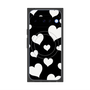 プレミアムスクエアケース with Pixelsnap［ Dot Hearts - Black ］