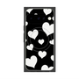 プレミアムスクエアケース with Pixelsnap［ Dot Hearts - Black ］