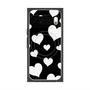 プレミアムスクエアケース with Pixelsnap［ Dot Hearts - Black ］
