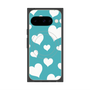 プレミアムスクエアケース with Pixelsnap［ Dot Hearts - Blue ］