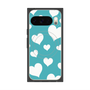 プレミアムスクエアケース with Pixelsnap［ Dot Hearts - Blue ］