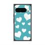 プレミアムスクエアケース with Pixelsnap［ Dot Hearts - Blue ］
