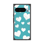 プレミアムスクエアケース with Pixelsnap［ Dot Hearts - Blue ］