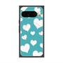 プレミアムスクエアケース with Pixelsnap［ Dot Hearts - Blue ］