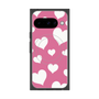プレミアムスクエアケース with Pixelsnap［ Dot Hearts - Pink ］