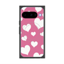 プレミアムスクエアケース with Pixelsnap［ Dot Hearts - Pink ］