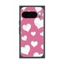 プレミアムスクエアケース with Pixelsnap［ Dot Hearts - Pink ］