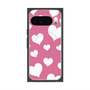 プレミアムスクエアケース with Pixelsnap［ Dot Hearts - Pink ］