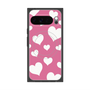 プレミアムスクエアケース with Pixelsnap［ Dot Hearts - Pink ］