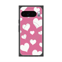 プレミアムスクエアケース with Pixelsnap［ Dot Hearts - Pink ］