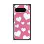 プレミアムスクエアケース with Pixelsnap［ Dot Hearts - Pink ］