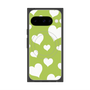 プレミアムスクエアケース with Pixelsnap［ Dot Hearts - Green ］
