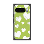 プレミアムスクエアケース with Pixelsnap［ Dot Hearts - Green ］