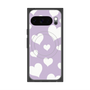 プレミアムスクエアケース with Pixelsnap［ Dot Hearts - Purple ］