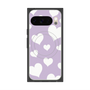 プレミアムスクエアケース with Pixelsnap［ Dot Hearts - Purple ］