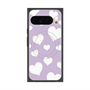 プレミアムスクエアケース with Pixelsnap［ Dot Hearts - Purple ］