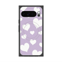 プレミアムスクエアケース with Pixelsnap［ Dot Hearts - Purple ］