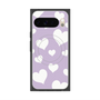 プレミアムスクエアケース with Pixelsnap［ Dot Hearts - Purple ］